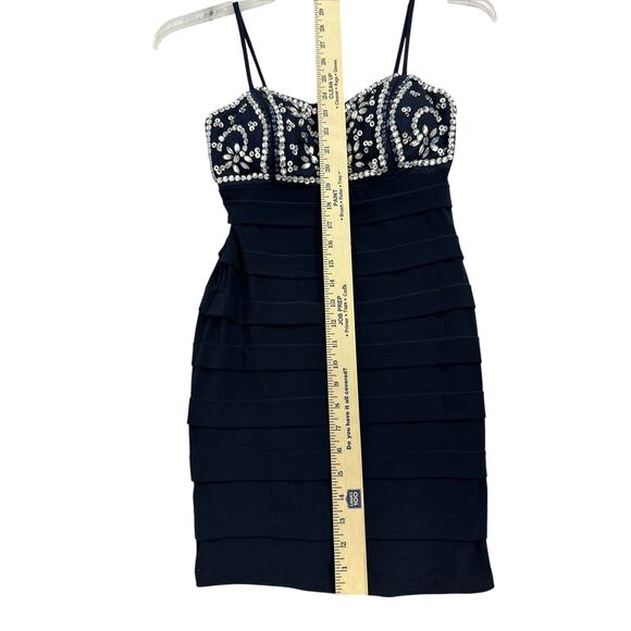 Teeze Me Blue Jewel Sequin Short Formal Cocktail Juniors Dress 3 - Picture 7 of 9